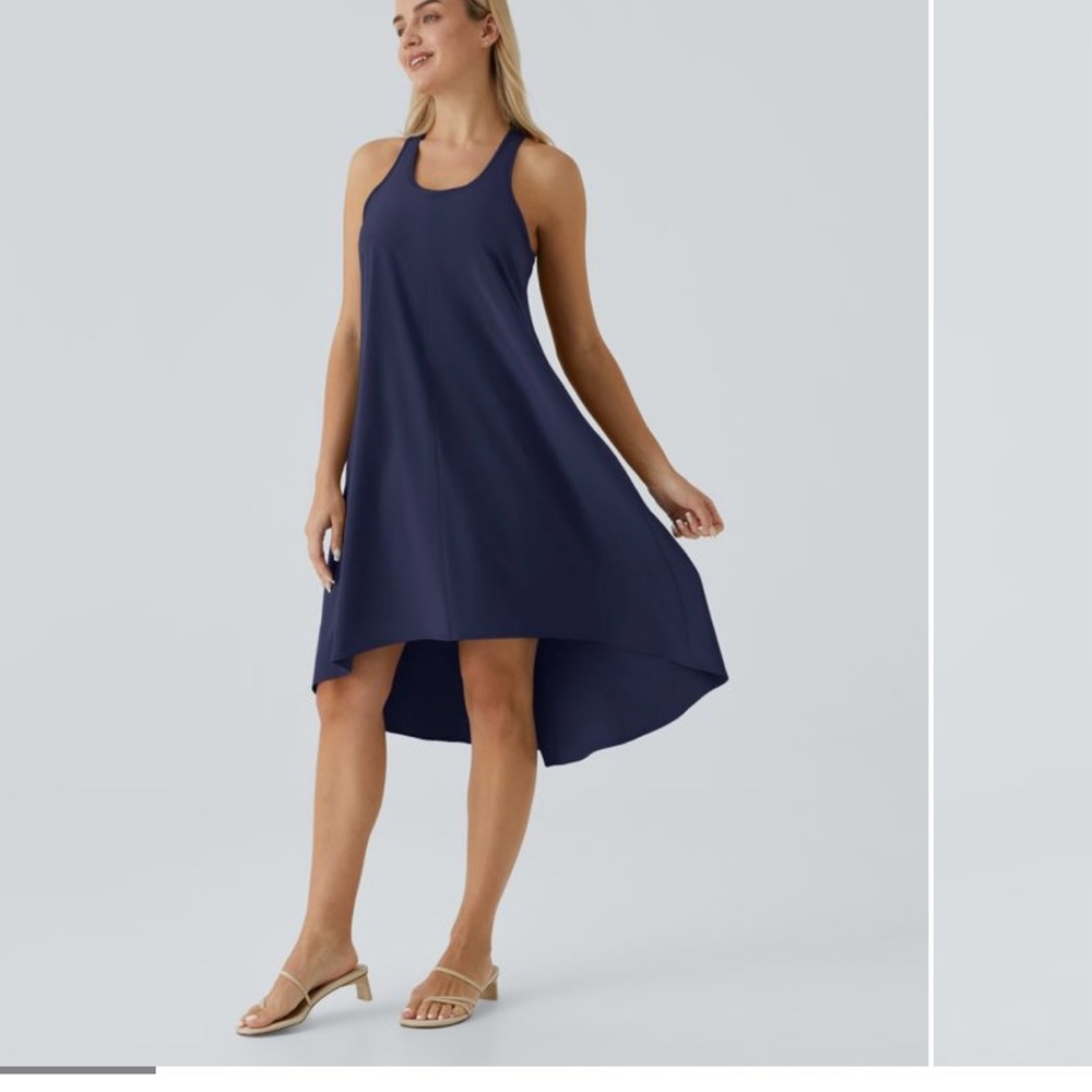 “Breezeful” Racerback high/low Midi Dress